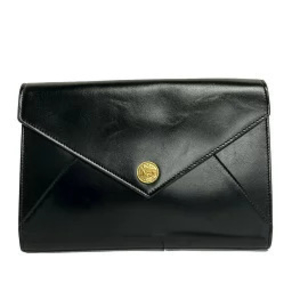 Chloe Envelope Clutch Bag Black Leather